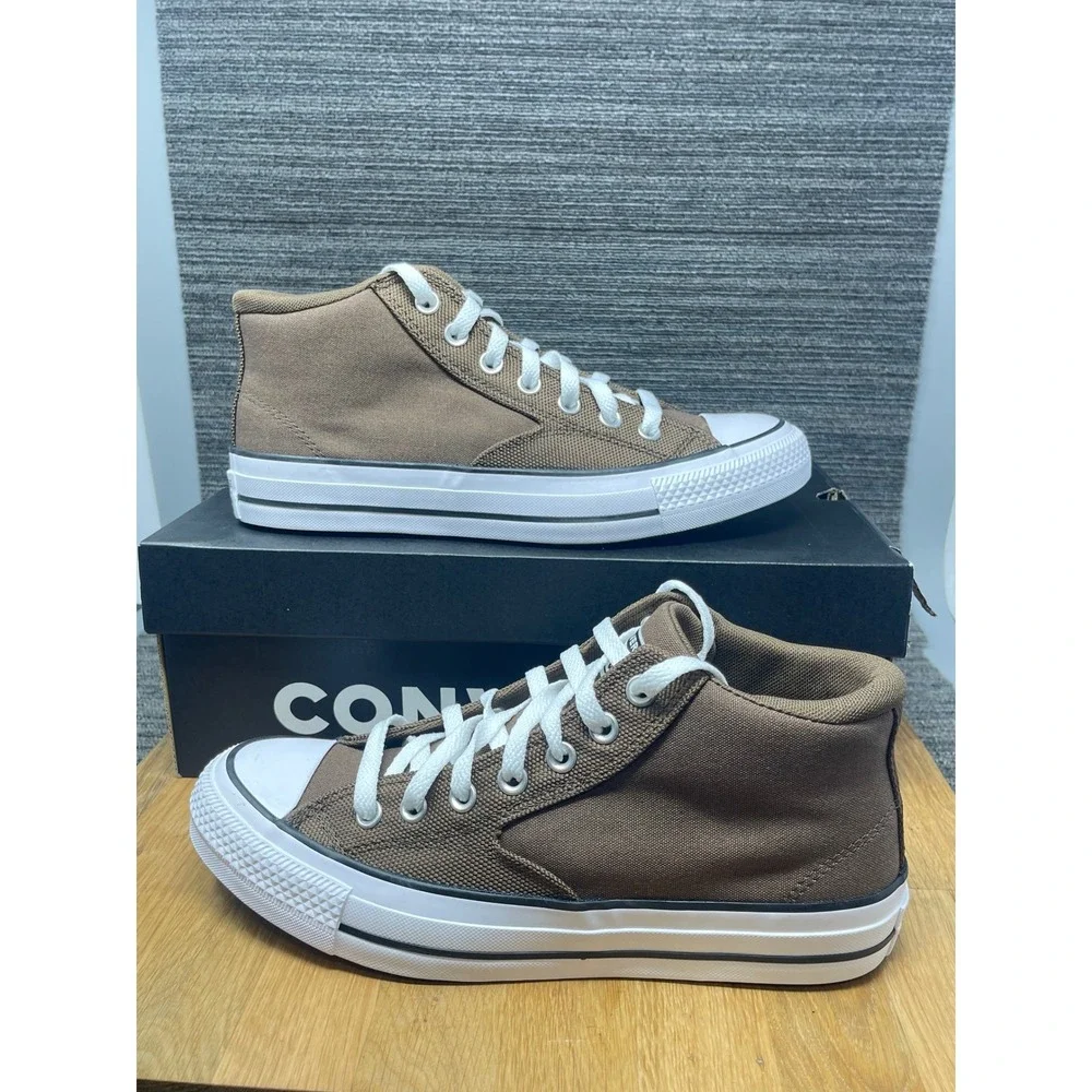 Converse CTAS Malden Street Mid Shoes Men 8.5 Brown White Sneakers A13212F NEW - Picture 2 of 12